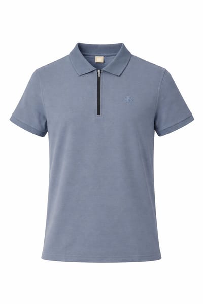 Mario Russo Polo shirt Half Zip Lorenzo - Polo Shirt Heren - Poloshirts heren - Katoen - RAF Blauw