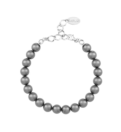 ARLIZI 1107 Parel Armband - Dames - 925 Sterling Zilver - 20 cm - 8 mm - Grijs