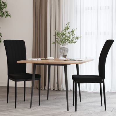 vidaXL - Eetkamerstoelen - 2 - st - fluweel - zwart