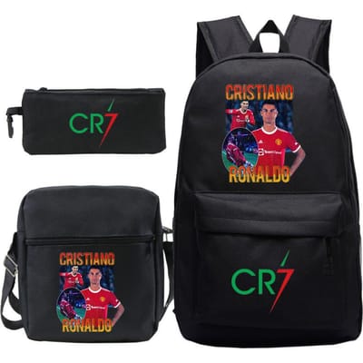 C Ronaldo schooltas + kleine schoudertas + etui drie-delige rugzak School bag 3-piece set