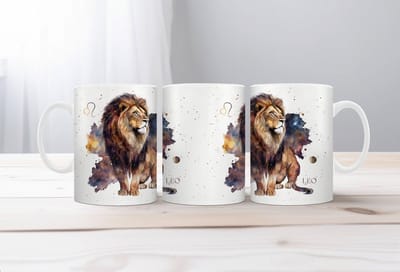 Koffiemok Sterrenbeeld Leeuw - koffiemok - theemok - koffiebeker - mok - drinkbeker - Boogschutter - Ram – Stier - Tweelingen – Kreeft – Leeuw – Maagd – Weegschaal - Schorpioen – Boogschutter – Steenbok – Waterman – Vissen