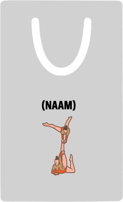 Hacebo® - acroyoga 2 vrouwen met je eigen naam metalen boekenlegger - mensen die acrobatiek/acroyoga beoefenen - acrobaat - acroyoga - mensen die houden van acrobatiek - verjaardag - cadeau - kado Bladwijzer boekenleggers - 7.6 cm x 5cm