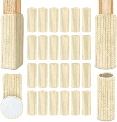 Famanu – stuks stoelsokken, stoelbeensokken met vilten pads, antislip en hoge elastische vloerbeschermers, meubeldoppenset, geschikt voor ronde vierkante stoelpoten met diameter