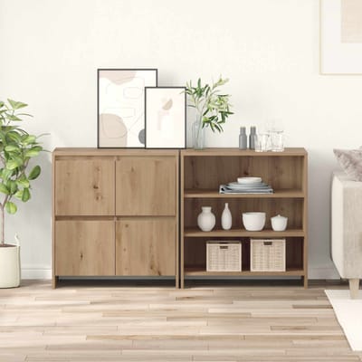 vidaXL - Dressoir - 2 - st - Artisan - Eiken - 70 - x - 41 - x - 75 - cm - Bewerkt - hout