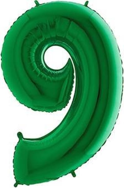 Ballon en Aluminium Chiffre 9 Vert - 102 Cm Grabo