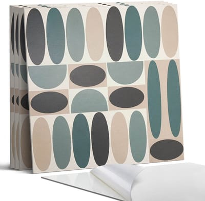 Coloray Wandpanelen Zelfklevend - Patroon van ovale vormen Zelfklevende Wandpanelen - 50 cm x 50 cm - Turkoois Wandpaneel PVC - 5 stuks - Texturen Wandpanelen Zelfklevend - Keuken Wandpanelen - Wandpanelen Badkamer