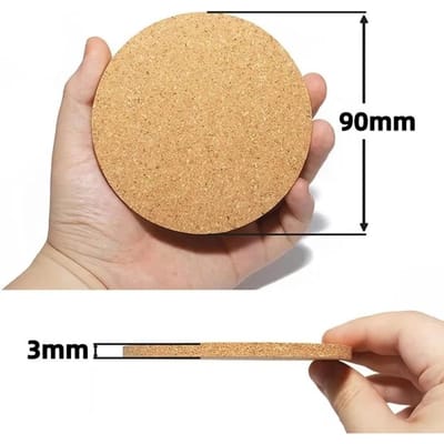 5 pièces Sous-verre Rond Simple en Liège, Antidérapant et Isolant Thermique, Sous-verre de Bureau, Sous-verre de Table Basse pour la Maison, Résistant à la Chaleur 5PCS