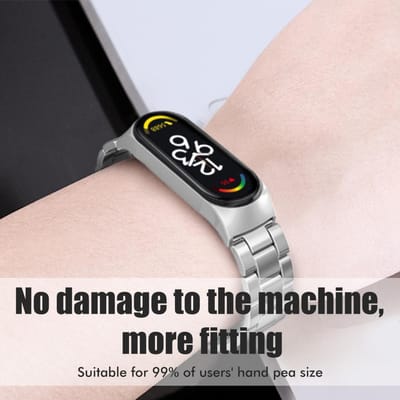 Bracelets de remplacement compatibles pour Xiaomi Band 7 Bracelets en métal Bracelets étanches en acier inoxydable gray