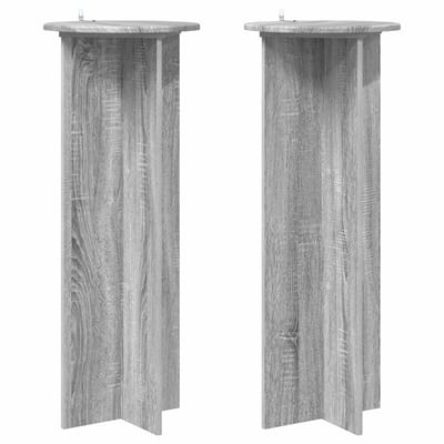 vidaXL - Plantenstand - 2 - st - Grijs - sonoma - Ø40 - x - 100 - cm - Bewerkt - hout