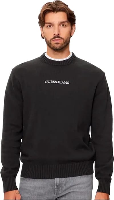 Guess Jeans Emb Trui Bruin S Man