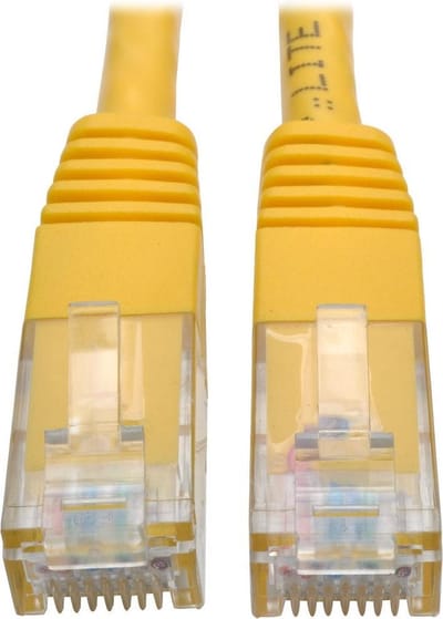 Tripp-Lite N200-015-YW Premium Cat5/5e/6 Gigabit Molded Patch Cable, 24 AWG, 550 MHz/1 Gbps (RJ45 M/M), Yellow, 15 ft. TrippLite