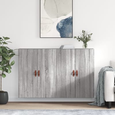 vidaXL - Hangkasten - 2 - st - 69,5x34x90 - cm - grijs - sonoma - eikenkleurig