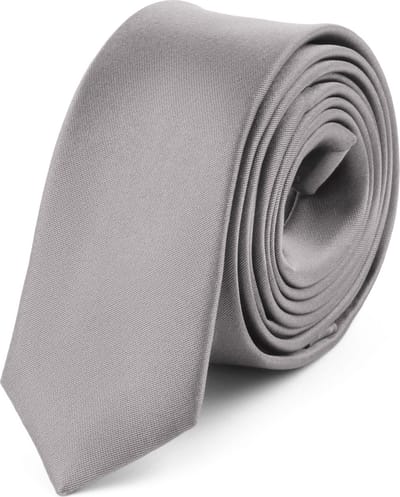Ladeheid Smal Stropdas - Stropdassen voor heren - Lengte: 150 cm, Breedte: 5 cm - Zilver - LA-SR-SP-5