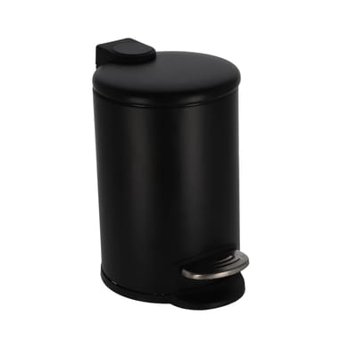 Daily Home pedaalemmer zwart 3 liter - prullenbak voor badkamer.