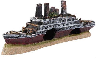 Dailygoods- Aquariumdecoratie Titanic - Boot/Schip Ornament - Veilig voor Vissen - Verrottingsvrij - Natuurlijke Onderwaterwereld - Gedetailleerd en Levendig - Aquariumornament
