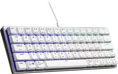 StayPowered Gaming-Toetsenbord - Ultieme Snelheid en Precisie - Compact 60% Lay-out - Platte Mechanische Schakelaars - RGB-Verlichting per Toets - Afneembare USB-C Kabel - Aluminium Behuizing - Zwart - Levering Sneller dan Aangegeven!