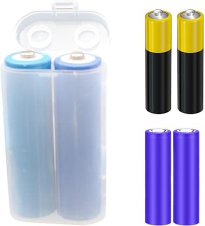 Batterij Opbergdoos - Batterijhouder Container - Batterijen Organiseren - Strakke Afdichting Deksel - Compact Formaat - Transparant