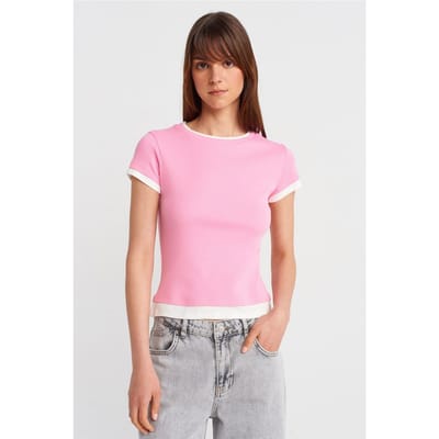 Dames Slim Fit Katoenen Crew Neck T-Shirt