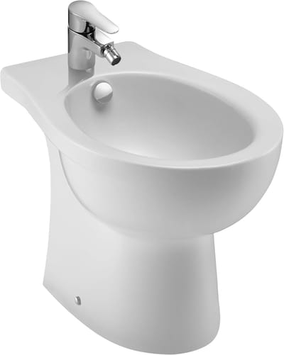 Verhoogde toiletpot zonder stortrand 53,5 x 35,5 cm met 1 kraangat wit