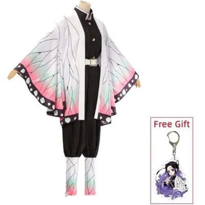 Kochou Shinobu Cosplay Kostuum Anime Shinobu Pruik Haori uniform Vrouwen kleuter Halloween Kleding 110 beige