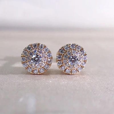 Huitan Micro Gezet Zirkonia Rondvormige Oorbellen voor Vrouwen Eenvoudige Fijne Oorbellen Mode Veelzijdige Vrouwelijke Sieraden gray