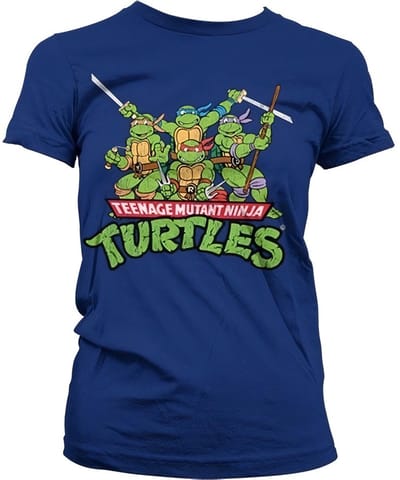 Teenage Mutant Ninja Turtles Dames Tshirt -S- Turtles Distressed Group Blauw