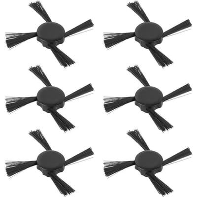 6 stuks zijborstels geschikt voor Neato Botvac D7 D5 D3 D7500 D8500 D80 N0B9 robotstofzuiger black