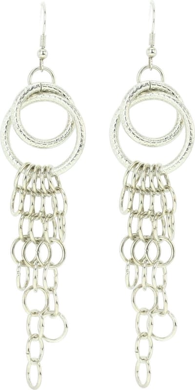 Behave - Oorhangers dames - Statement party look - Zilverkleur met ringen