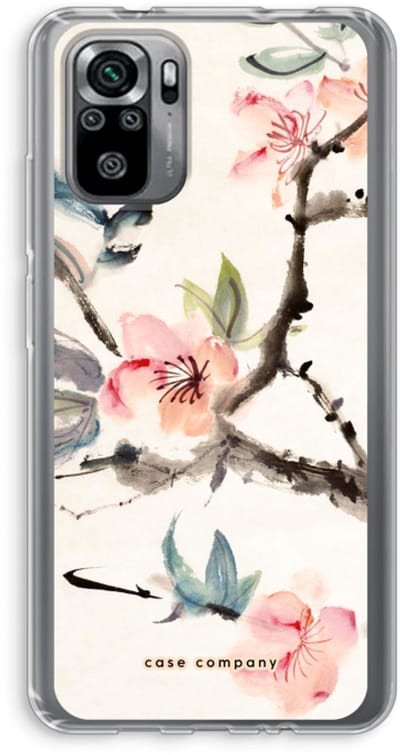 Case Company® - Hoesje geschikt voor Xiaomi Redmi Note 10S hoesje - Japanse bloemen - Soft Cover Telefoonhoesje - Bescherming aan alle Kanten en Schermrand