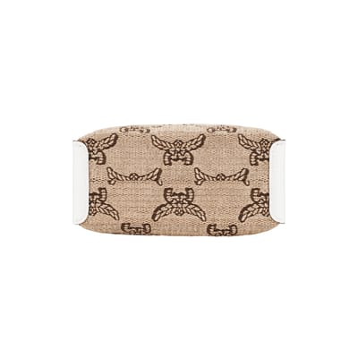 MCM Himmel Verborgen Magnetische Gesp Logo Borduurwerk Stof Mini Schouder Tote Tas Dames tassen Beige MWRFSAC03IN001 Basic Set (Bag+Dust Bag) white
