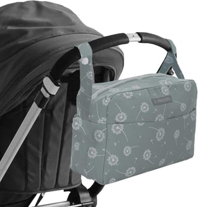 Kinderwagen Organizer - Babytas Schoudertas - Baby Verzorging - 7 Interne Vakken - 40x15x25 cm - Mintgroen