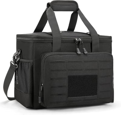 Famanu - Koeltas, 20 l, tactische koeltas, grote geïsoleerde koeltas voor volwassenen en mannen: waterdicht en duurzaam, picknick, strand, picknick, camping, supermarkt, winkelen, zwart