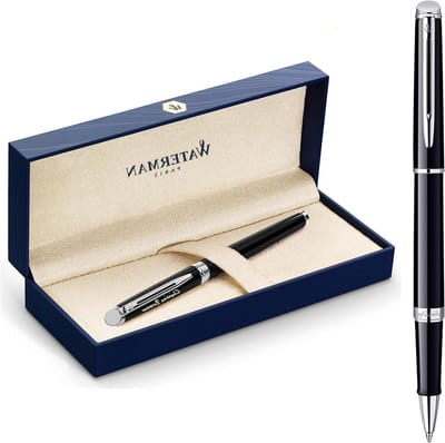Balpen met Gravure - Schrijfgerei Luxe Pen - Cadeau Geven - Slank Uitgebalanceerd Design - Fijn Punttype - Zwart