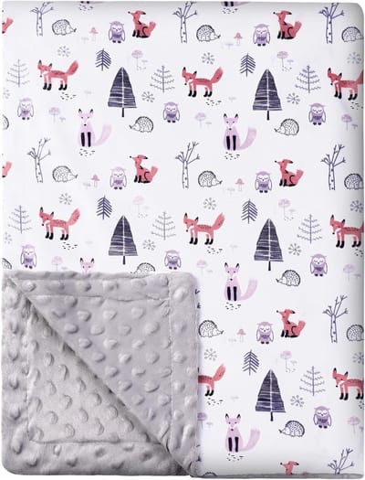 Cuddly Babydeken 75x100cm van Zachte Katoen met Uil voor Kinderwagen - Ideaal voor Winter en Comfortabele Slaap