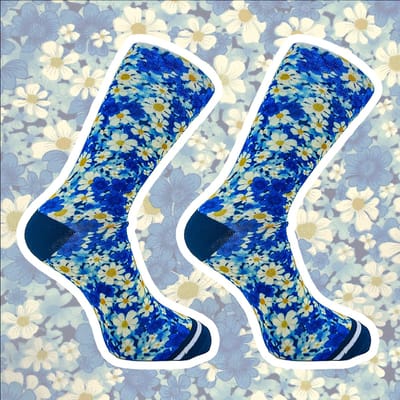 Sock My Feet Cheerful Daisy - Grappige sokken heren - Maat 39-42 bloemen sokken- Funny Socks - Vrolijke sokken - Leuke sokken - Fashion statement - Gekke sokken - Grappige cadeaus voor Kerst - Socks First.