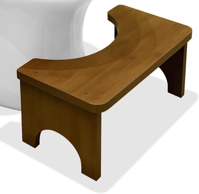 Ynkkvre - Toilethocker - ergonomische WC-kruk - bevordert natuurlijke zithouding - bamboe - antislip en stevig - ruimtebesparend voor toilet en badkamer
