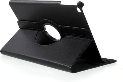 Peachy Zwarte geschikt voor iPad 2017 2018 case draaibaar cover standaard leder