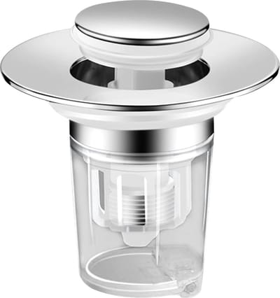 YapitHome pop-up afvoerstop, pop-up-ventiel, afvoerstop met 1 afdichtingen voor opzetwastafel, badstop, keuken (32-41 mm)