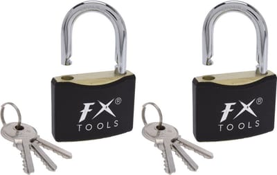 2x Hangslot 50mm metaal zwart - 5 x 1,5 x 7,5 cm - Hangslotjes