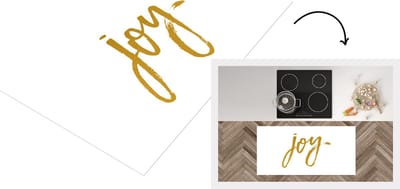 Keukenloper - Loper keuken - Kerstmis - Joy - Goud - Spreuken - Quotes - 120x60 cm - Keukenloper vinyl