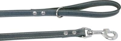Jack and Vanilla Vetlederen Hondenriem / Hondenlijn - Grijs - Breedte: 1,6 cm - Lengte: 100 cm - Geschikt voor middelgrote hondenrassen