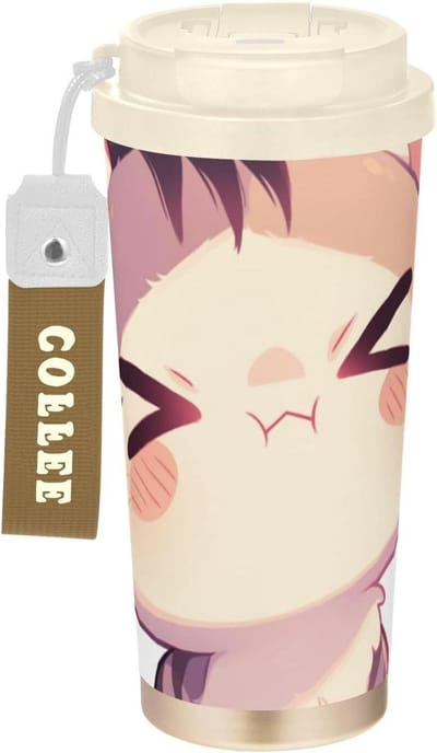 Tumbler Mok - Thermosbeker - Warme Dranken - Lekvrij Ontwerp - 500 ml - Cartoon Kat