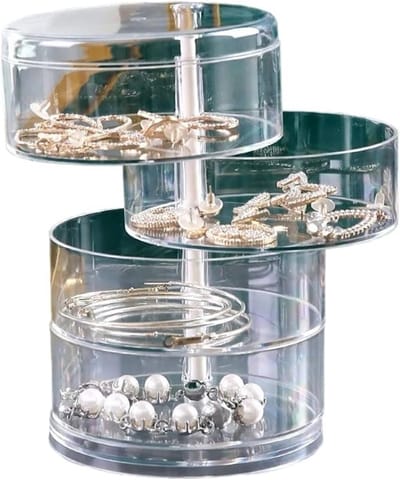 Draaibare Opbergdoos - Sieraden Organizer - Sieraden Opbergen - Transparant Ontwerp - Meerlaags - Transparant