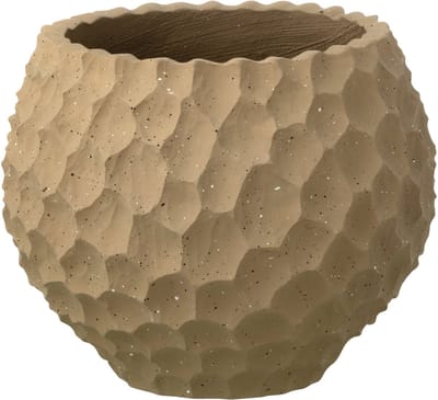 J-Line bloempot Inkepingen + Buiten zand - steen - taupe - small
