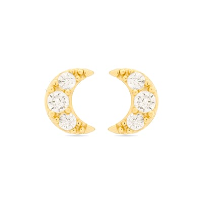 Luxenter Oorbellen in 925 Sterling Zilver en Briljant Zirkonia afgewerkt in 18k geel goud - Luna