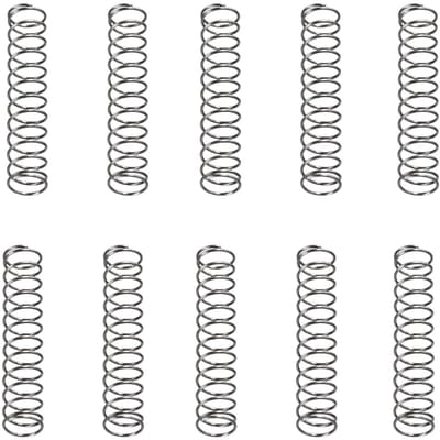 Set van 10 kleine drukveren staal 0,5x6x30mm voor machines en apparaten