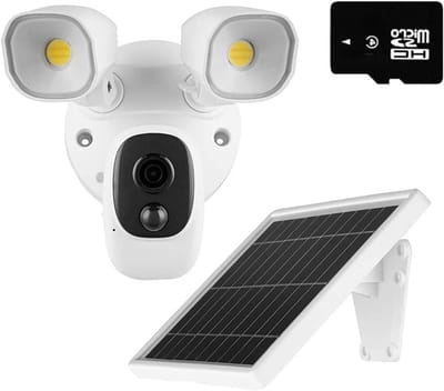 Schijnwerper Beveiligingscamera - Spotlight Camera Outdoor - Huis Beveiligen - Kleur Nachtzicht - 1080P HD - Wit