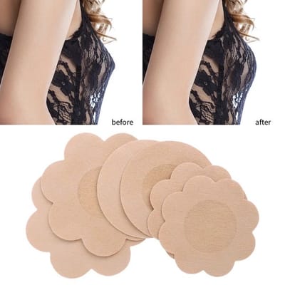 Doek Nipple Cover Speen Verbergen Vrouwen Tepel Pasteitjes Stuk Borst Bloemblaadjes Onzichtbare Beha Padding Borst Sticker Patch Covers 3 zakken