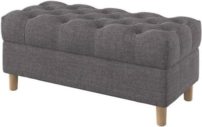 Lange opbergbank met diepe knoop en diamantpatroon, 100 cm breed
