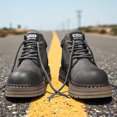 Nieuwe Heren Casual Hoge Laarzen, Antislip en Slijtvaste Dikke Zool Hoogteverhogende Schoenen, Straat Retro Werklaarzen 44 black